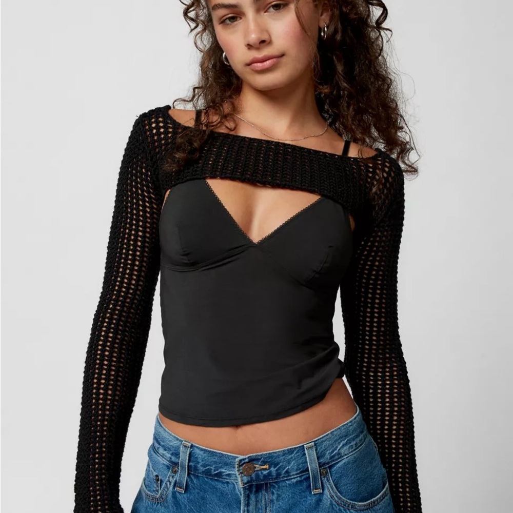 Urban Outfitters Whitney Open-Knit Shrug Sweater